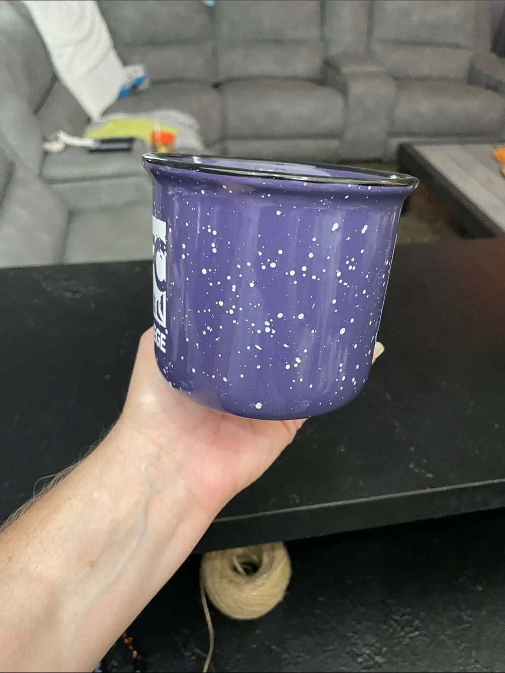 Purple Speckled Camp Mug BFC College